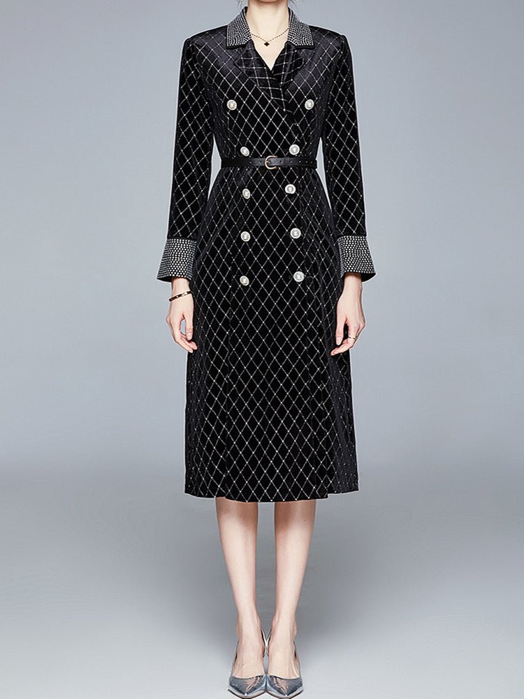 Coats Double Breasted Hot Drill Velvet Coat