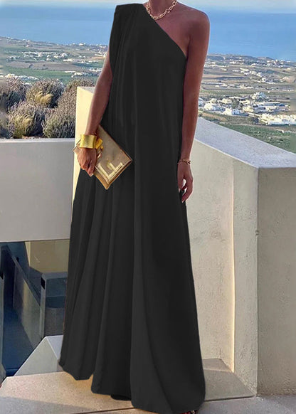 White One Shoulder Long Dress Summer