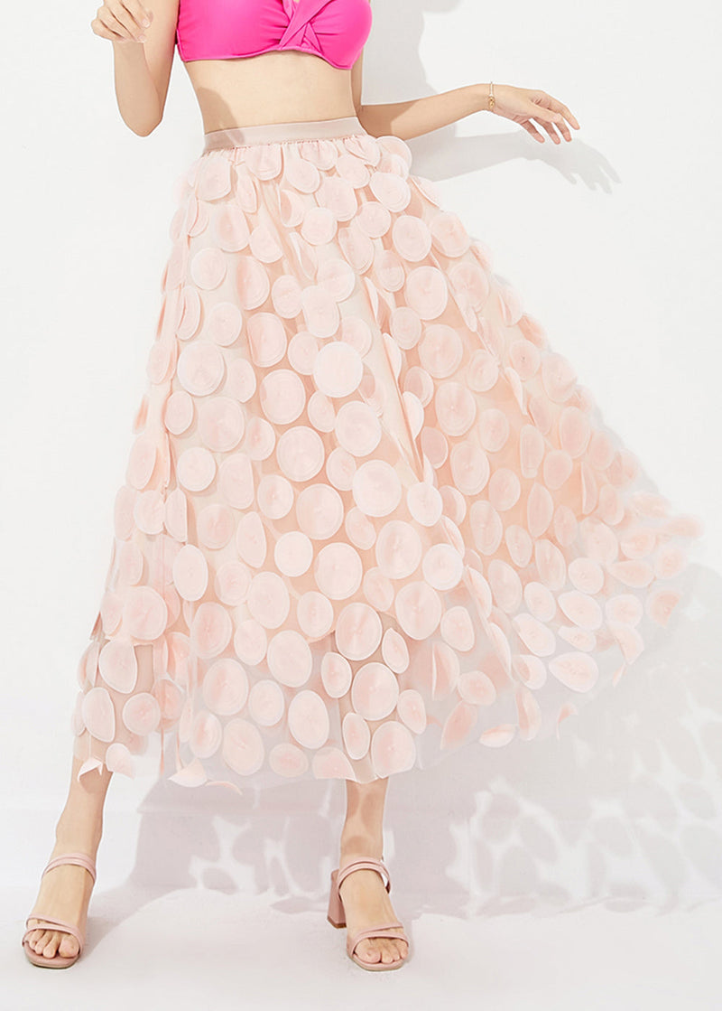 Light Pink Tulle a Line Skirt Oversized Summer
