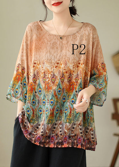 Oversized Print Linen Tank Tops Summer
