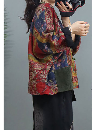 Cotton Linen Breasted Pocket Stitching Coat