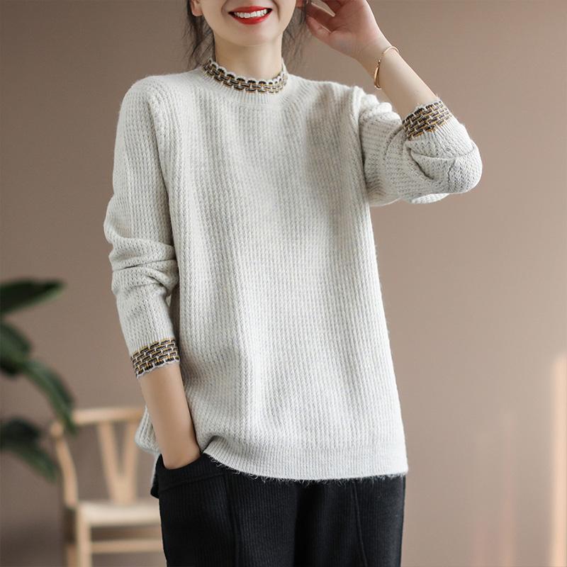 Autumn Loose Cotton Knitted Sweater