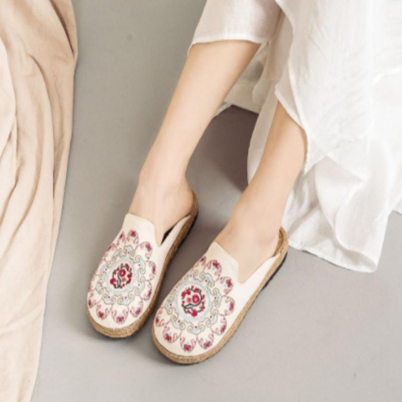 Embroidered Flats Home Slippers