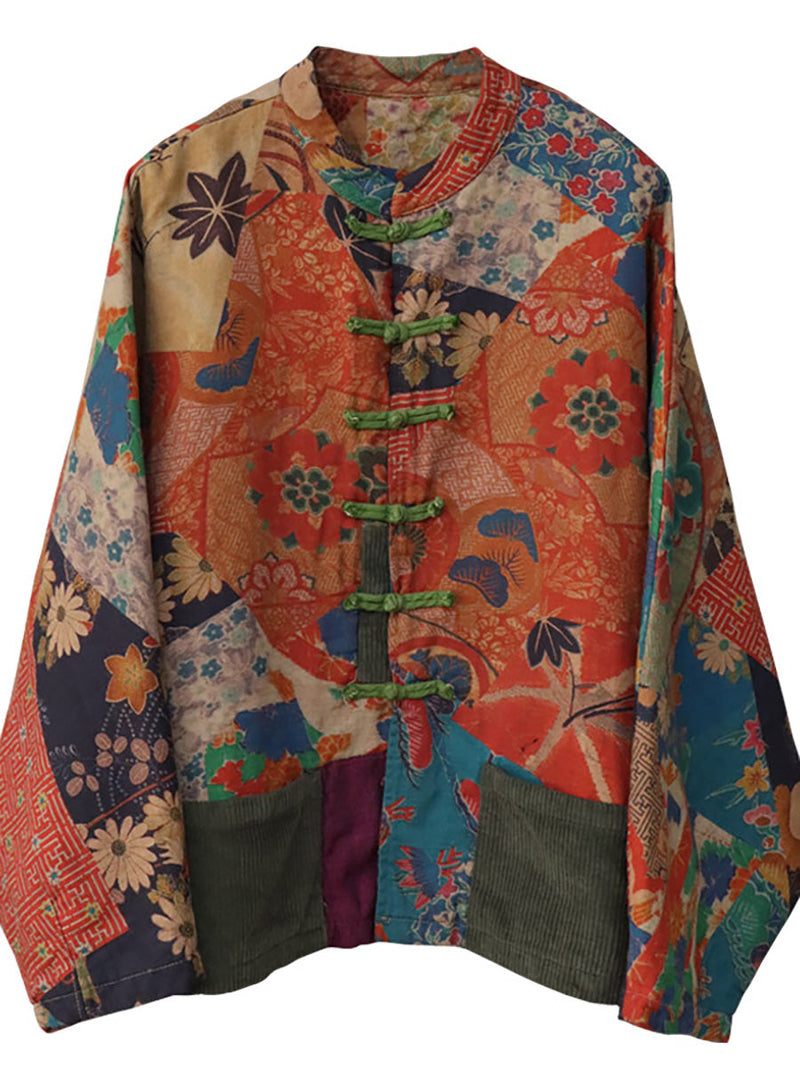 Cotton Linen Breasted Pocket Stitching Coat