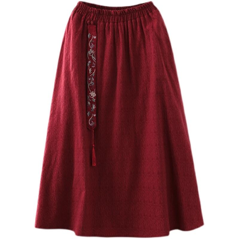 Winter Retro Thick Furred Loose A-line Skirt