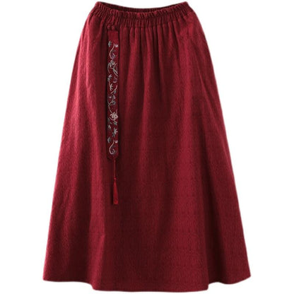 Winter Retro Thick Furred Loose A-line Skirt