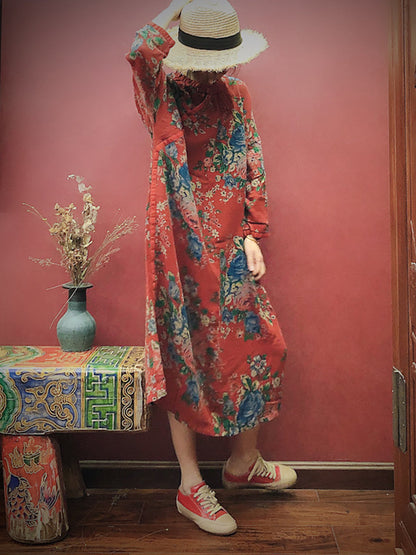 Cotton Print Loose Dress