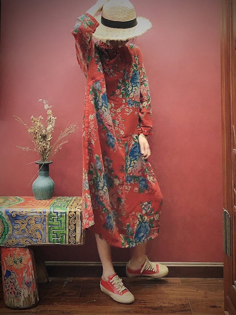 Cotton Print Loose Dress