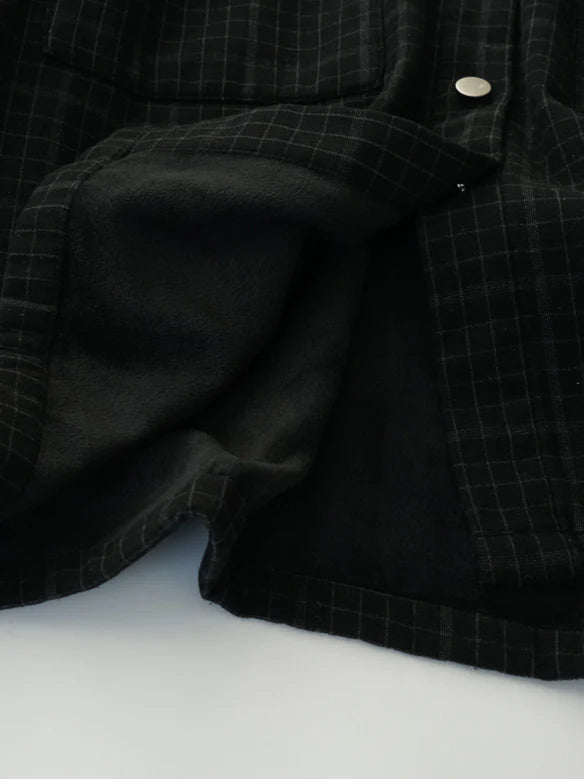 Loose Plaid Print Single Breasted Coat
