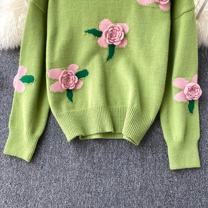 Flowers Long Sleeve Sweater 006