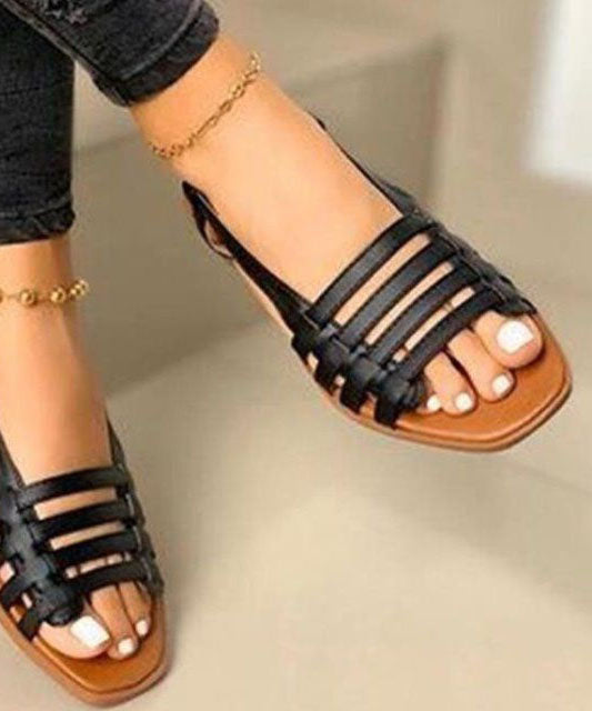Gold Splicing Peep Toe Hollow Out Best Beach Sandals for Walking