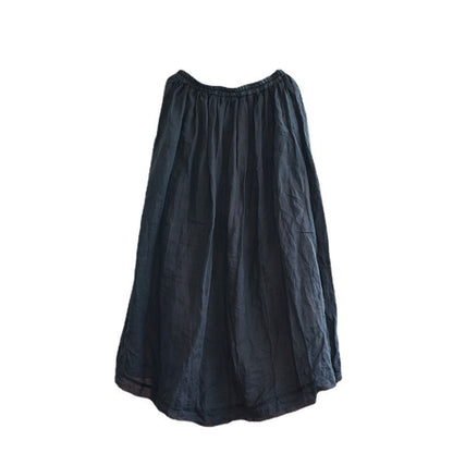 Loose Linen Rough Hem Skirt