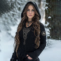 Women's Vintage Viking Totem Celtic Knot Pocket Hooded Sweater artswardrobe