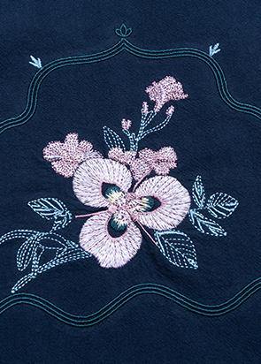 Simple Navy Cotton Skirt2024 Photography a Line Skirts Embroidery Dresses Summer Skirt