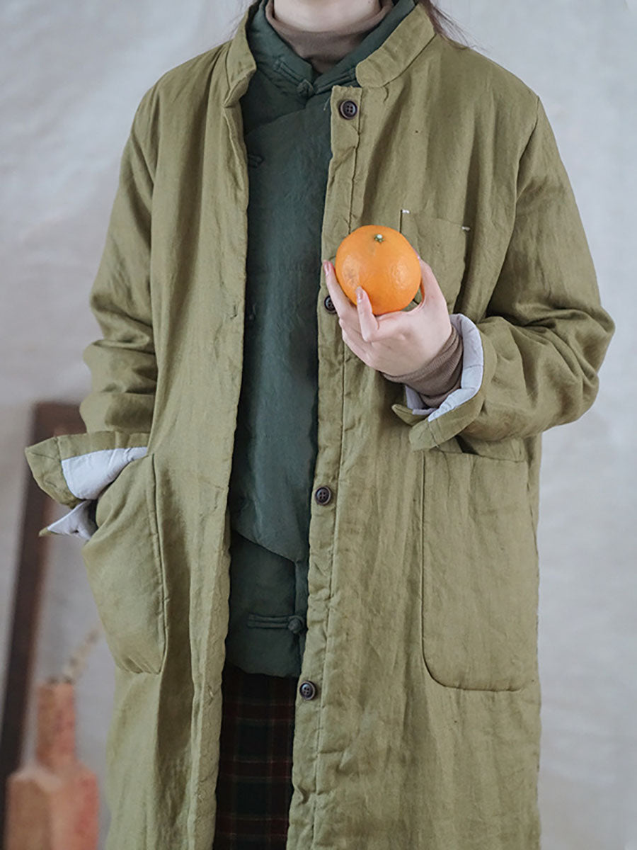 Winter Button Pocket Padded Coat