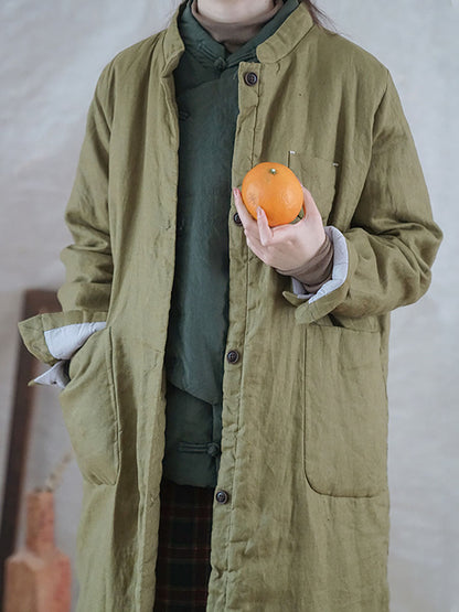 Winter Button Pocket Padded Coat