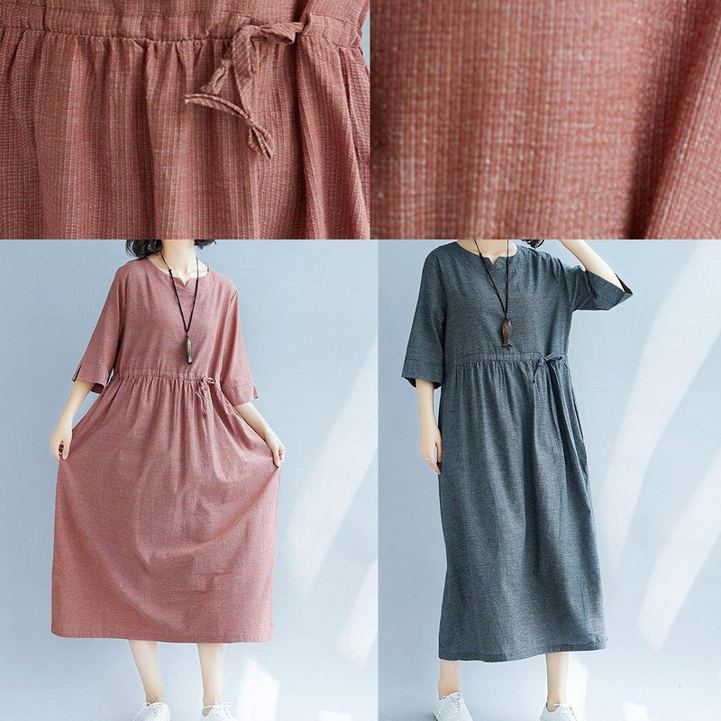 Classy Drawstring Cotton Tunics Photography Red Robe Dresses Summer