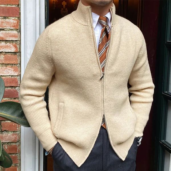 Men'S Vintage Knit Zipper Sweater artswardrobe