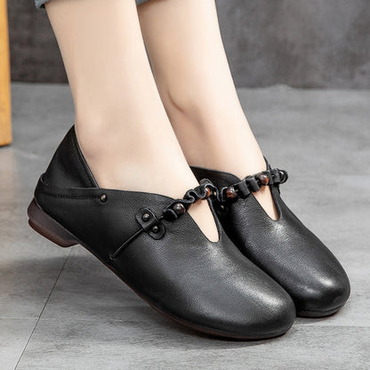 Spring Summer Retro Soft Leather Handmade Shoes