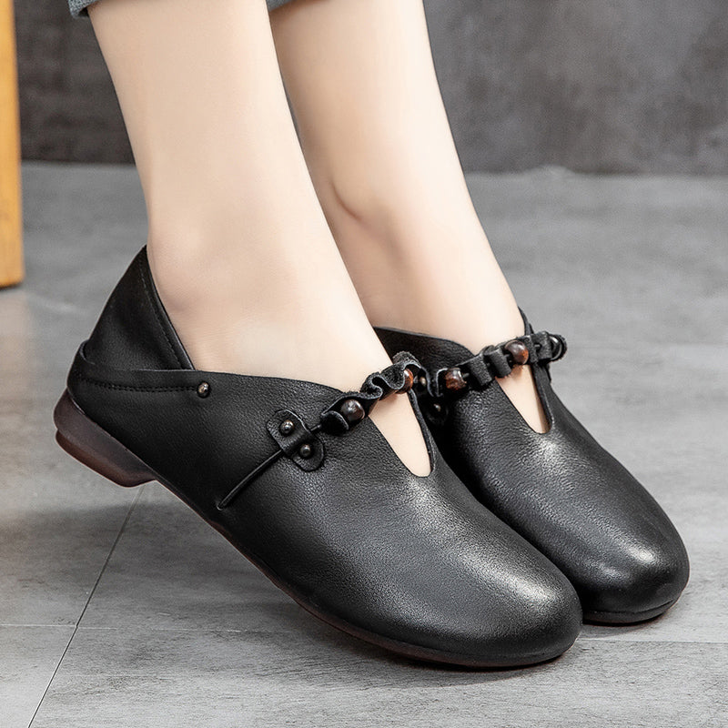 Spring Summer Retro Soft Leather Handmade Shoes