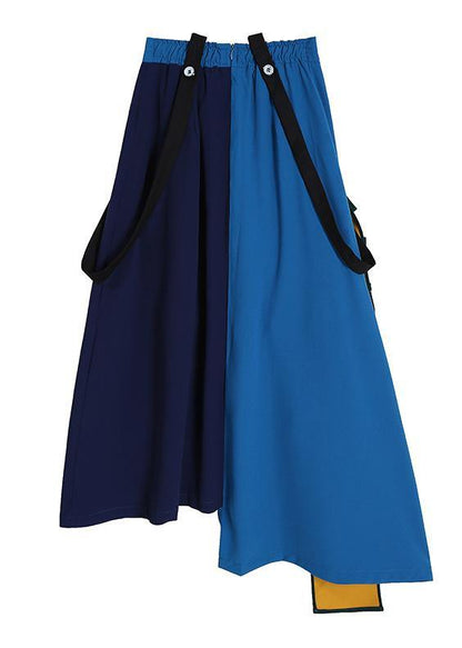 A-line Multicolor Patchwork Ruffle Irregular Skirt