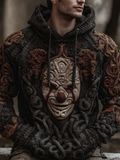 Men's Halloween Joker Mask Design Knit Beanie Sweater artswardrobe