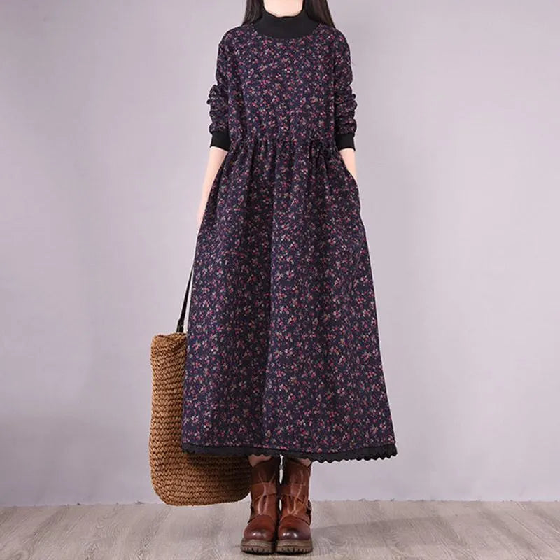 Winter Korean Style High-neck Plush Dress