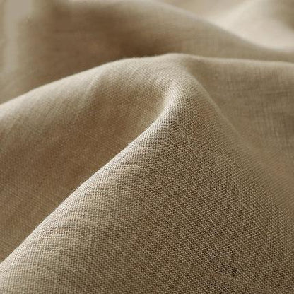 Khaki Linen A-line Midi Skirts for