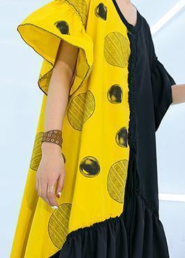 Diy Black Asymmetric Cotton Quilting Dresses Patchwork Traveling Summer Dresses