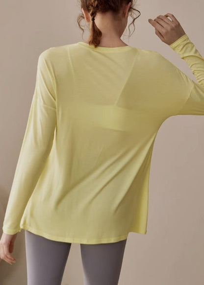 New Yellow Asymmetrical Side Open Yoga Tank Tops