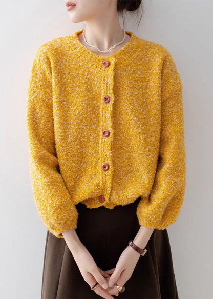 Orange Oversized Warm Knit Cardigan Winter