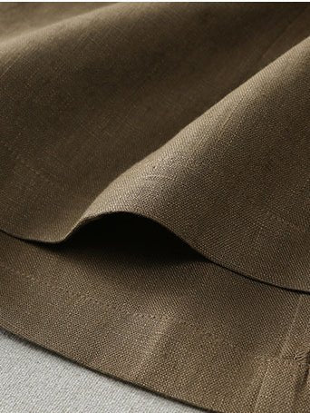 Color Elastic Waist A-line Linen Skirt