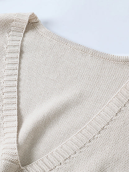 Knitted Hollow Out Color Sweater Vest Top