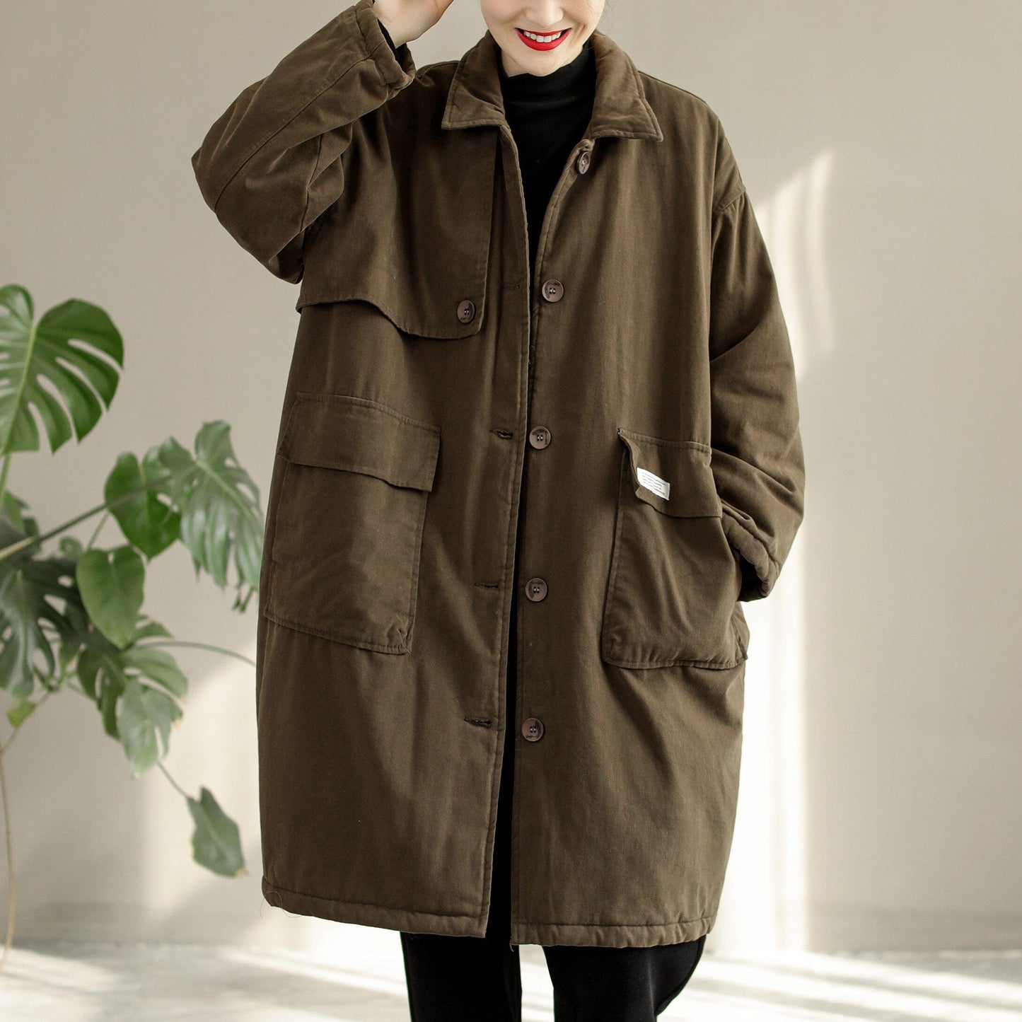 Winter Cotton Quilted Loose Overcoat