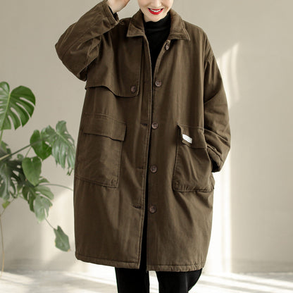 Winter Cotton Quilted Loose Overcoat