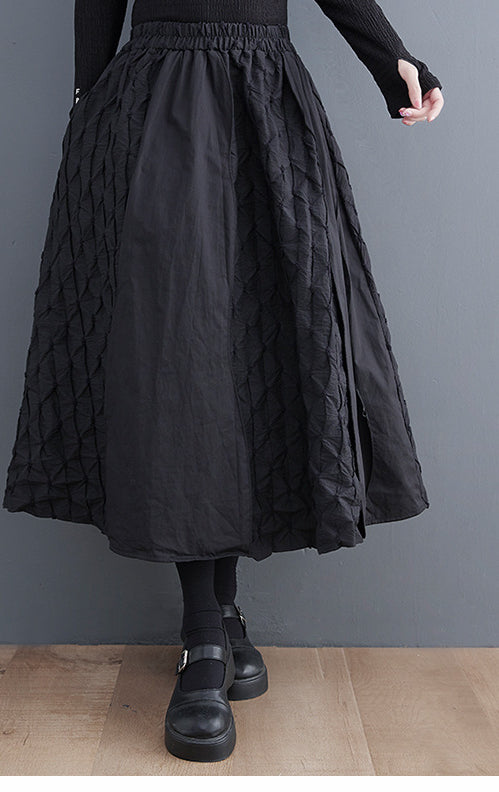 Fish Scale Print Oversized Panelled Skirt