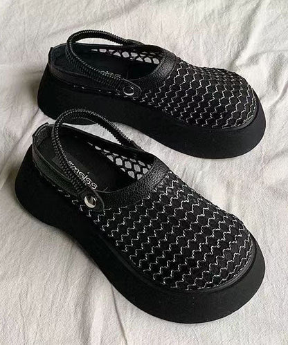 Apricot Sandals Platform Breathable Mesh Splicing