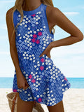 Women's Floral Art Print Beach Vacation Dress