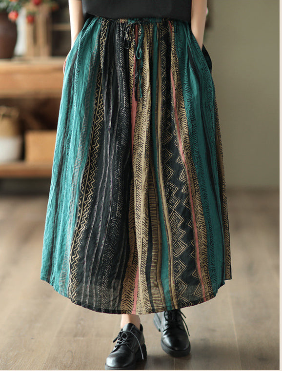 -print Elasticated Waist Skirt