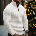 Vintage Knit Warm Jacquard Iceland Half Zip Neck Sweater artswardrobe