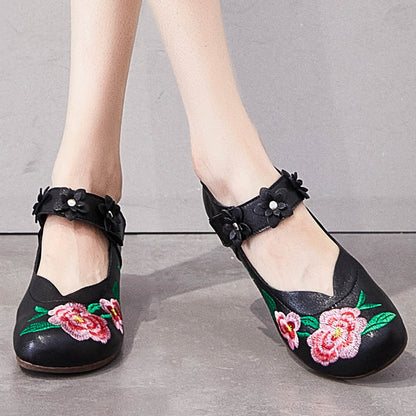 Embroidery Leather Shoes