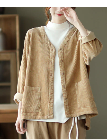 New Style Retro Literary Corduroy Jacket