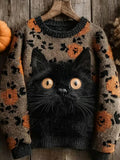 Women's Halloween Print Sweater elevenforest