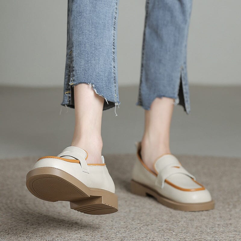 Autumn Leather Flat Loafers
