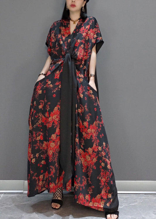Red Silk Party a Line Skirts V Neck Spring