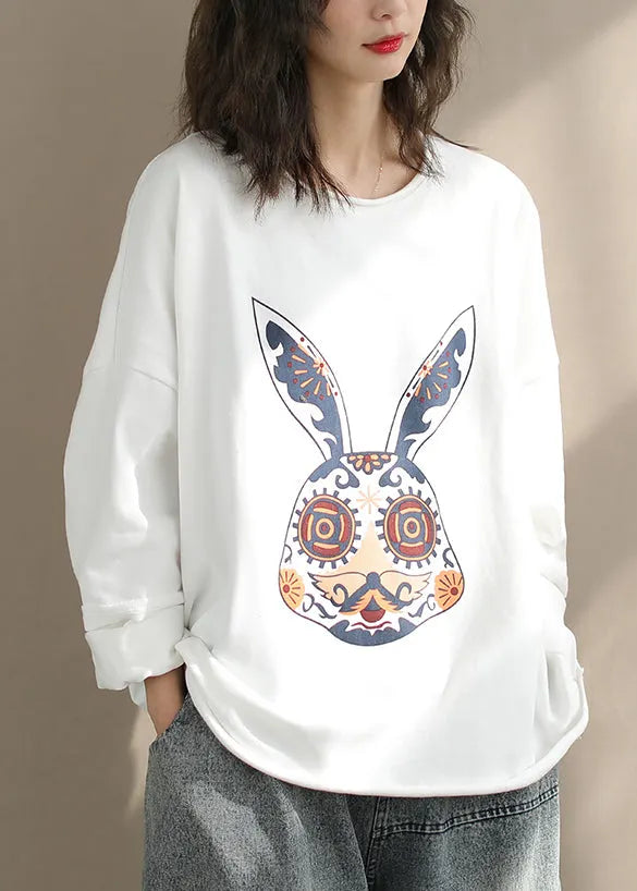 Red O Neck Print Cotton T Shirt Spring
