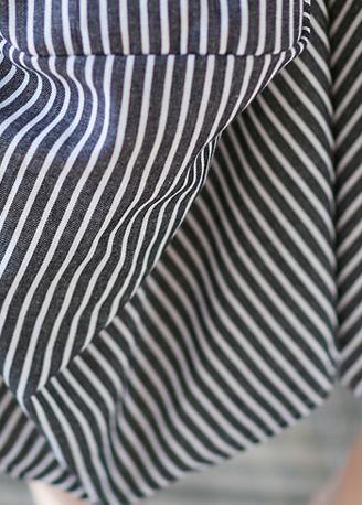 New Cotton Linen Literary Striped Skirt Irregular Thin Section Natural Waist