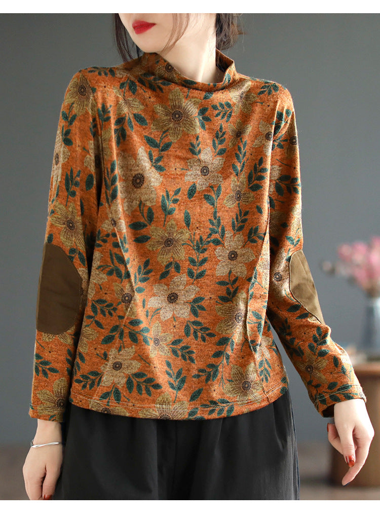 Artistic Print Knitted T-shirt