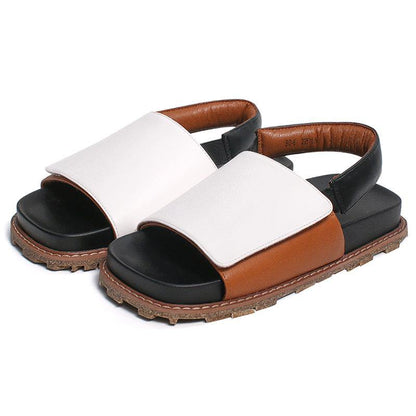White Faux Leather Best Sandals for Walking Walking Sandals
