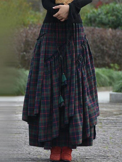 Skirts Irregular Stitching Large Hem Long Skirt